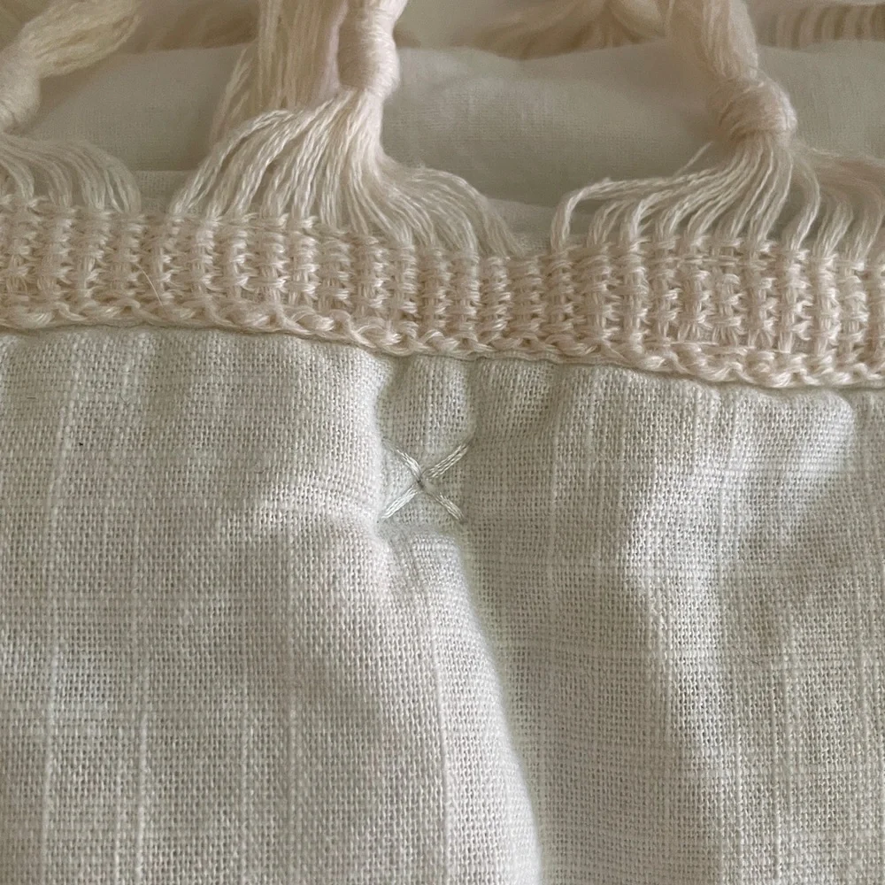 Opal House Pillow Sham Fringe Trim Standard Coastal Boho Beach Natural